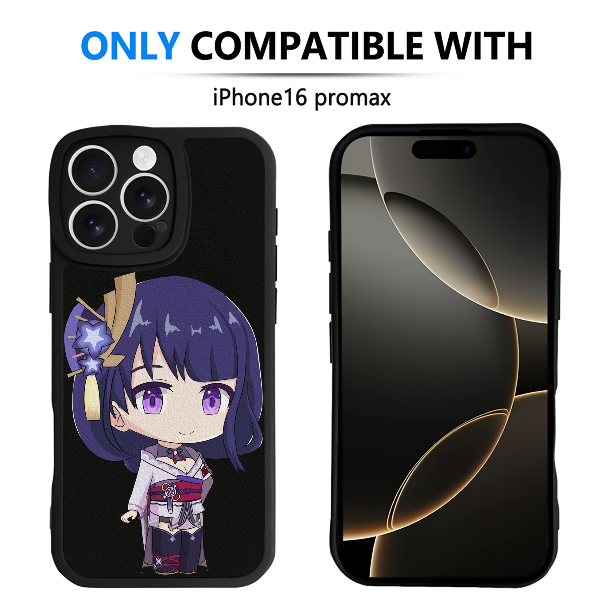 げんし神 雷電将軍 らいでんしょうぐん genshin Raiden Shogun 【iPhone 16シリーズ対応】シリコンスマホケース（レザー調） 材質：シリコン